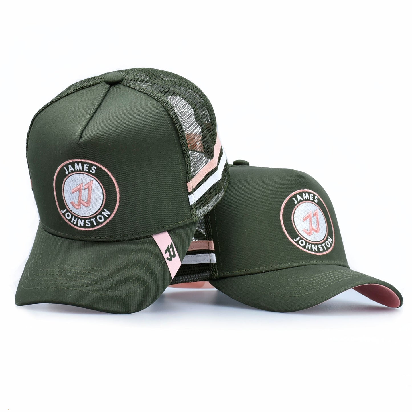 JJ Pine Green/Light Pink Trucker Cap