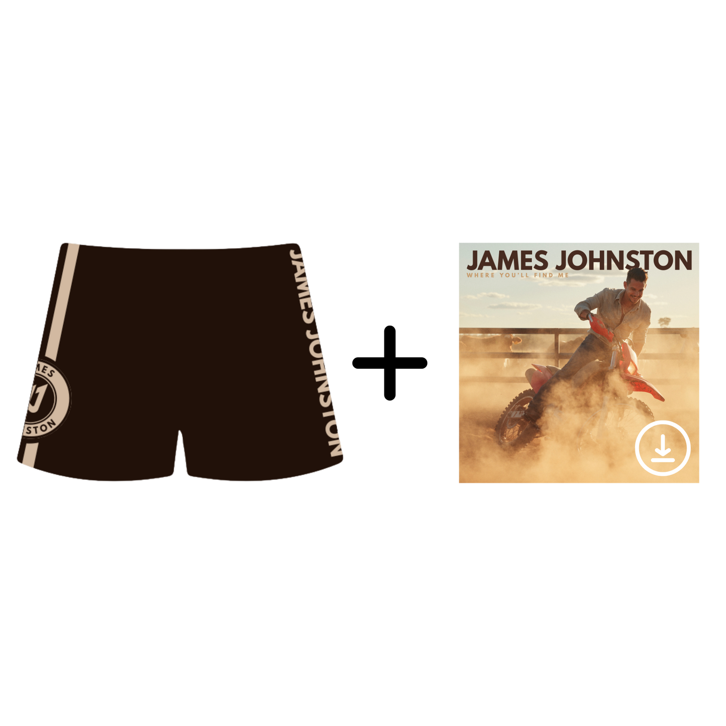 JJ (KIDS) BROWN FOOTY SHORTS + $0.99 Digital Album Download