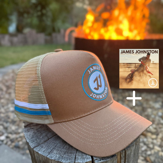 JJ (KIDS) BROWN/BLUE TRUCKER CAP + $0.99 Digital Album Download