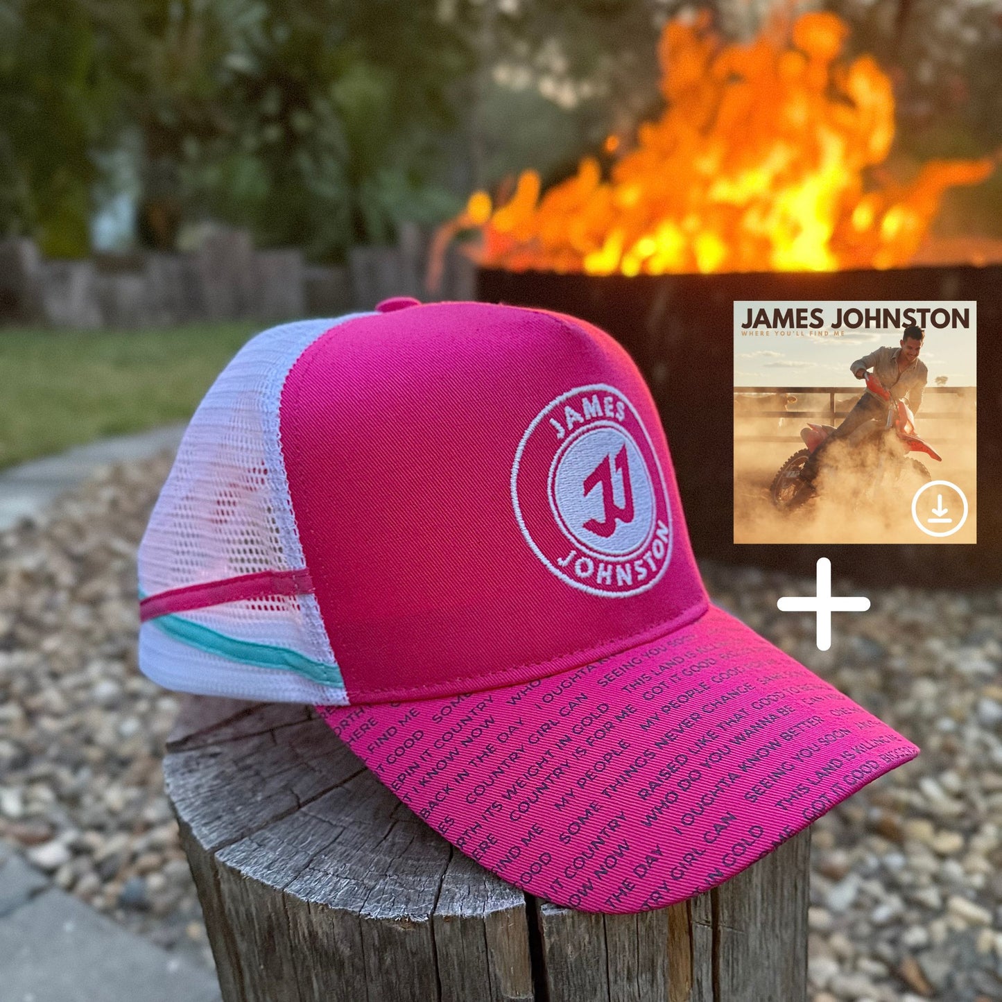 JJ PINK TRUCKER CAP + $0.99 Digital Album Download