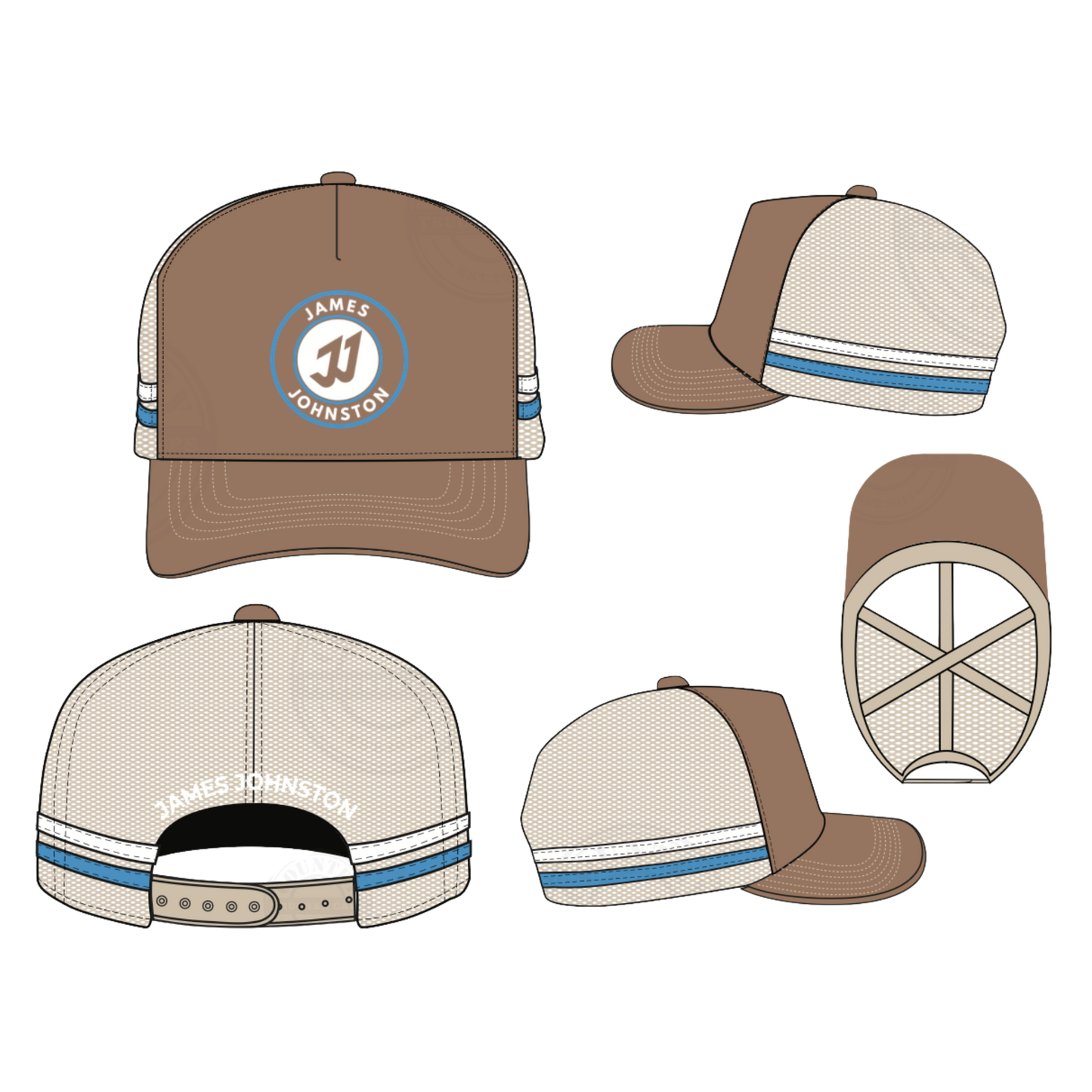JJ (KIDS) BROWN/BLUE TRUCKER CAP