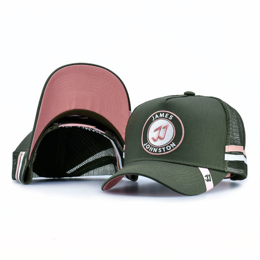 JJ Pine Green/Light Pink Trucker Cap