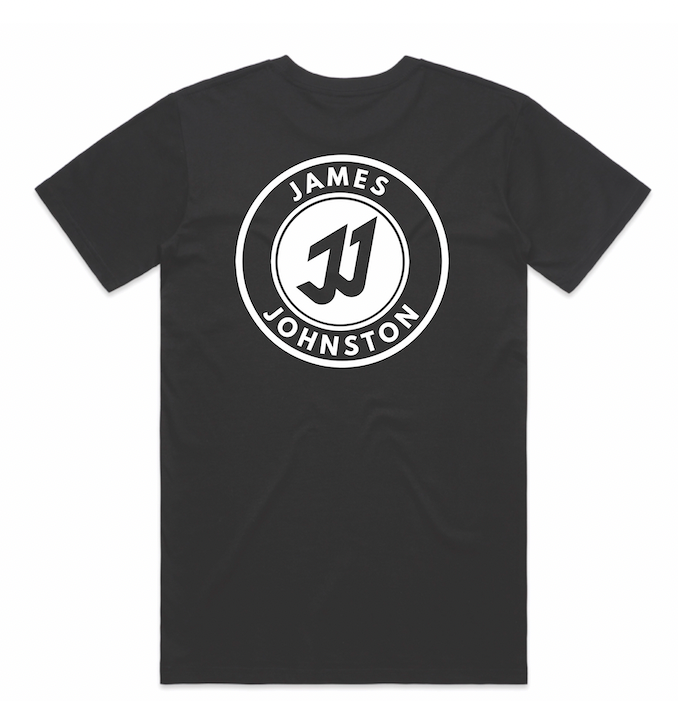 Black T-shirt -  'JJ' - Large Round JJ Logo Back